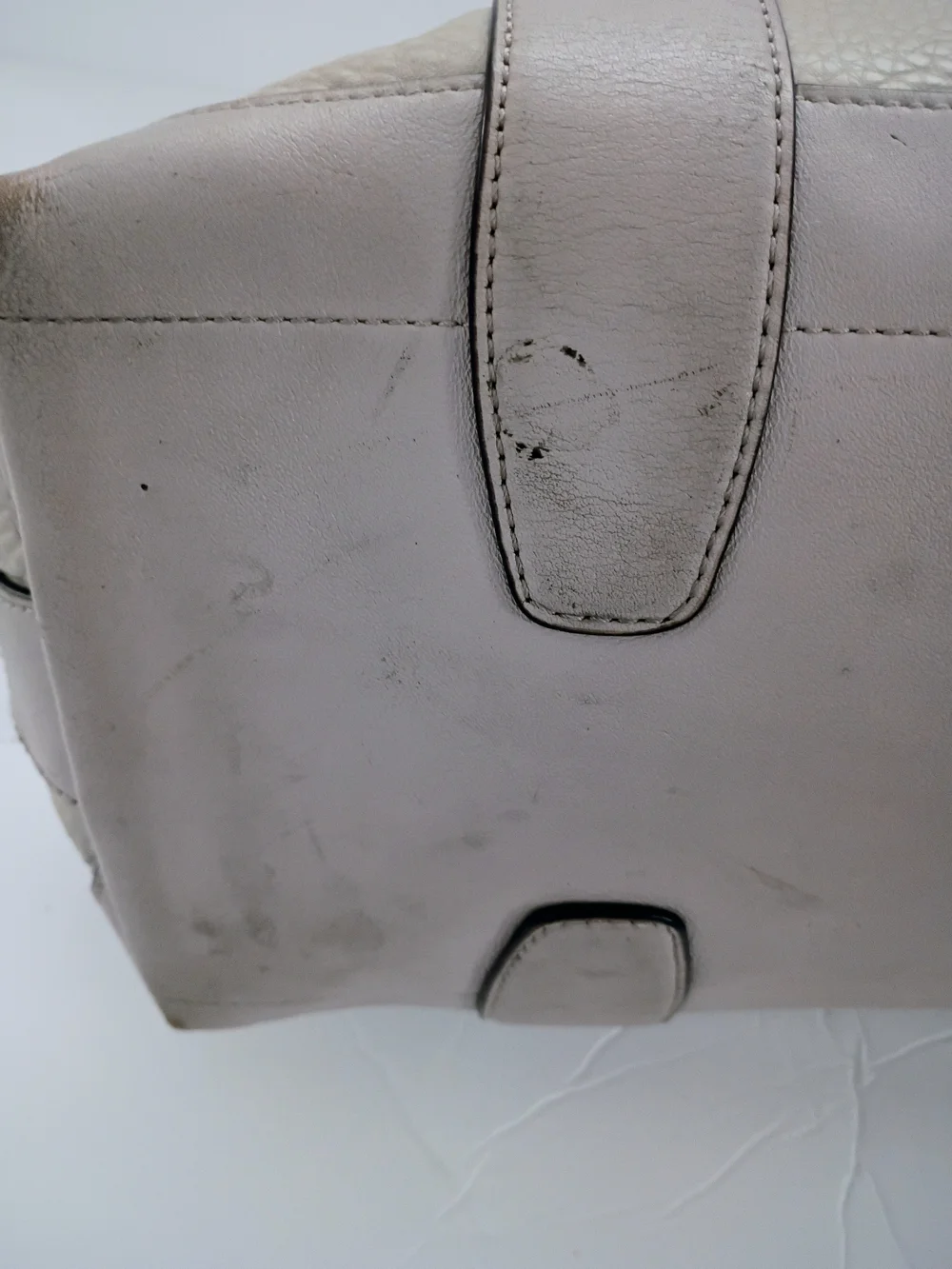Coach pebble leather handbag Creed 30144 Bleecker Ecru